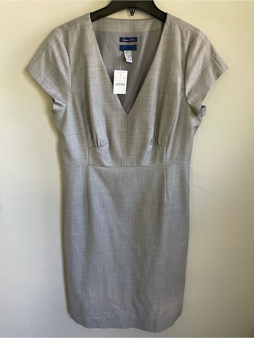NWT J. Crew Gray V-Neck Sheath Dress